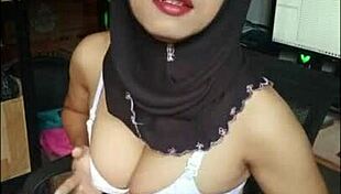 Black hijab transgirl slut masturbates until cum crossdressing transsexual arab cock solo