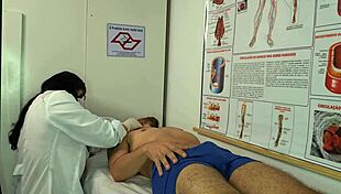 Latina nurse says, 'I'm excited by your erection, let's deepthroat'