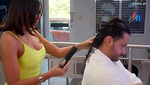 That Slutty Latina Stylist Fucks Her Client!