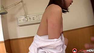 Japanese nurse Reina Wamatsu screams during wild sex with patient in hospital uncensored!