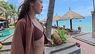 Asian Babe Enjoys Best Life In Bali With Cum In Mouth