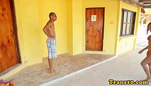 bikini latina tranny gets facial