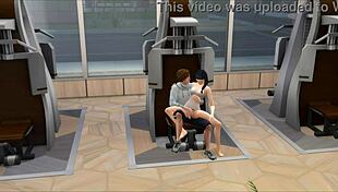 sims fuck in the gym pussy in public sauna outdoor