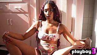 Hey, petite ebony milf addis fouche is posing in sexy lingerie with her perfect ass 😍