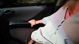 Boyfriend Fucks Me in Car While Cuckold Drives