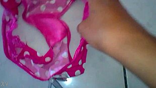 i stole my 18-year-old cousin's panties and now sharing them, comment for more pics