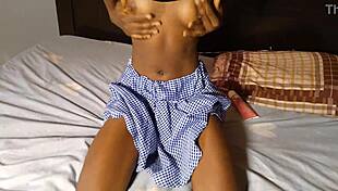 Small Boobs Ebony Takes Bigger Horse Dick