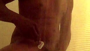 girl takes a solo shower bath