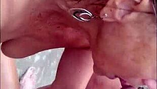 Pov mature hotwife candi annie milks cock at nudist resort pool