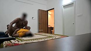 Blowjob and hard fucking while maid cleans room