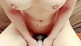 cute girl enjoys electric toy solo session