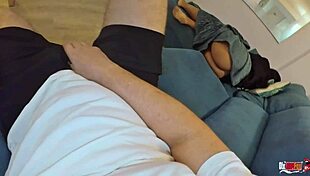 Stepmother lies down without panties next to stepson, igniting taboo desires