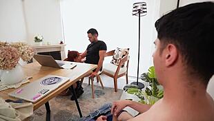 horny milf has hot threesome with two college students!