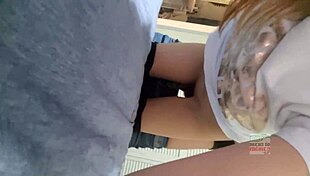 Young tight pussy gets humiliated with banana and big cock