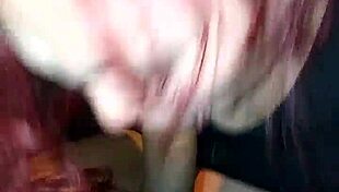 Sexy REDHEAD Giving A BLOWJOB