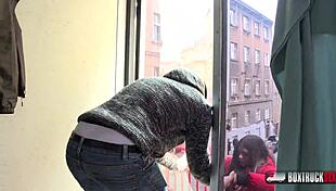 sarah smith tastes big cock in public spot