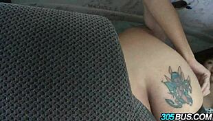 Short Redhead Teen 18+ Gets Fucked In A 3-Some On A Bus For Cash