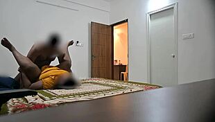 Blowjob and hard fucking while maid cleans room