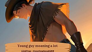 Young guy moaning a lot during solo orgasm