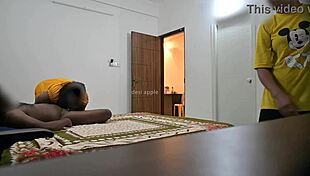 Blowjob and hard fucking while maid cleans room