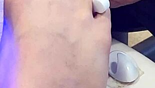 Shemale receives foot treatment