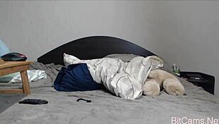 horny real college girl masturbates for money on webcam