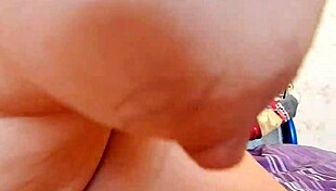 Hairy Mature Milf Rides Cock with Her Chubby Ass and Fat Legs Spread Wide