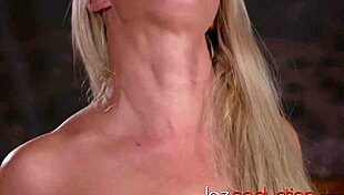 The blonde milf casually scissoring with the teen in a lesbian encounter.