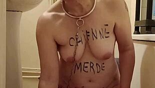 Submissive slave endures humiliation in auto-session with urophilia