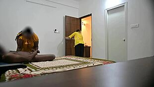 Blowjob and hard fucking while maid cleans room