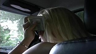 Starla looks up at the camera while sucking on a dick and being boned