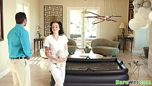 Busty Hot Teen Masseuse Prepares Client For Nuru Massage In Shower With Brad Sterling