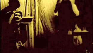 Granny shows off her hairy pussy in vintage fucking scene