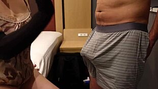 perverted slut rubs penis and balls to erect then slaps hard