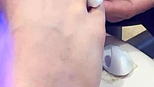 Shemale receives foot treatment