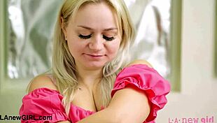 stunning teen blonde model enjoys a relaxing bath photoshoot