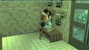 sims fuck in the gym pussy in public sauna outdoor