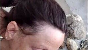 Pov mature hotwife candi annie milks cock at nudist resort pool