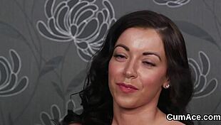 Peculiar stunner takes intense sperm load.