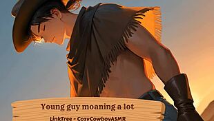 Young guy moaning a lot during solo orgasm