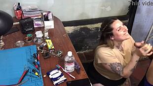 Unable to pay technician, she ends up sucking his dick