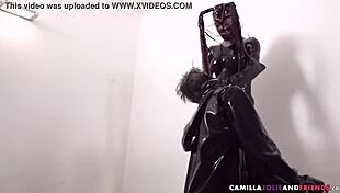 Ebony shemale in latex with monster cock fetish