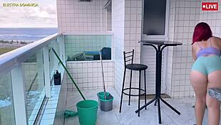 hired this naughty maid in mini shorts to excite me, she came on strong in pov fetish