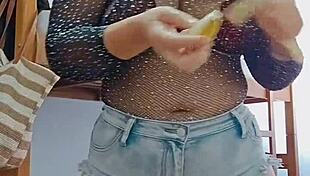 Doing a live stream with shorts stuffed in the ass