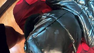 stepmom feels overwhelming pleasure from face-fucking, cum on jacket