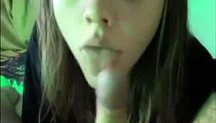 Girl Sucks Dick On Snapchat, Teasing With Handjob And Facial Cumshot In Forest.