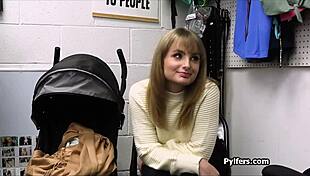 Big dick for dildo stealing hottie in the back office