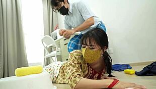 Indian Cute Maid Horny While Her Working