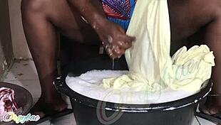 Weekend laundry as a housewife