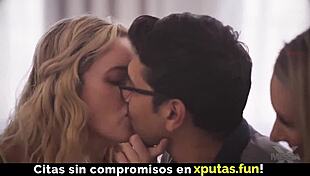 two beauties enjoy a threesome with spanish sub in homemade group fun.